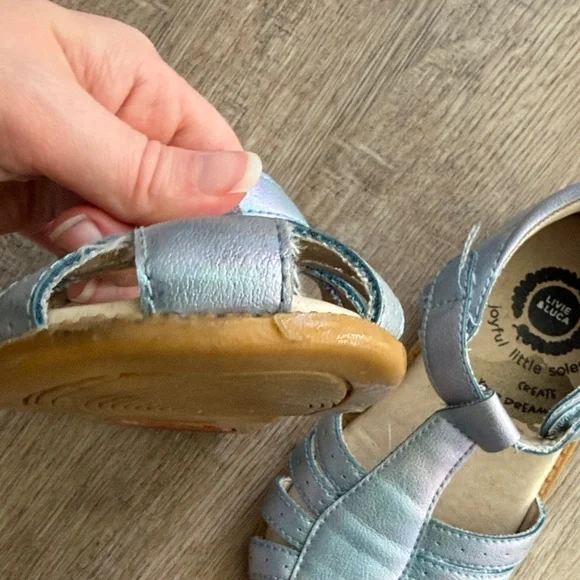 Livie & Luca Kids Sandals - Light Blue and White - Picture 3 of 5